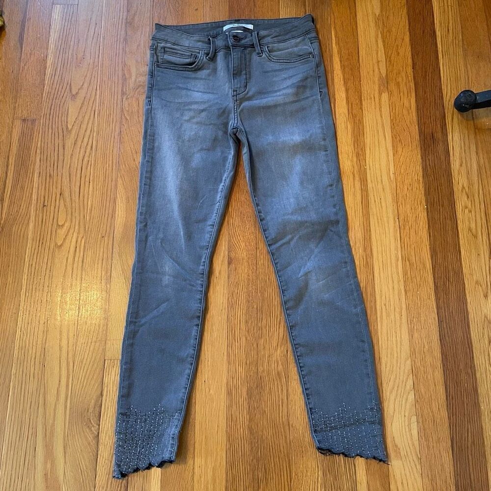 SAM EDELMAN | the petite kitten mid rise skinny grey jeans 28
